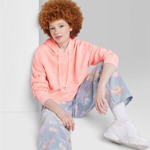 Women's Cropped Hoodie - Wild Fable Pink